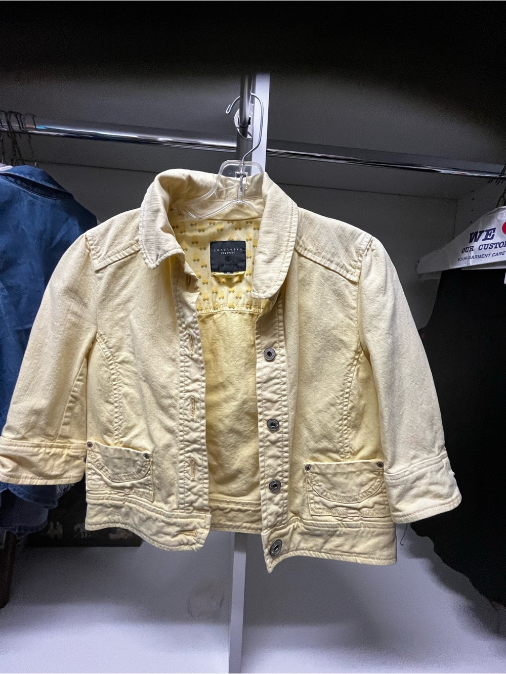 Women’s Light Yellow Denim Jacket - Short Sleeve